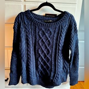 NWT Banana Republic Chunky Navy Cable Knit Sweater